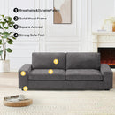 MEROUS 88,58" moderne Sofas für Wohnzimmer, Chenille-Sofas mit tiefem Sitz und Sofas mit quadratischer Armlehne, abnehmbarem Sofakissen mit niedriger Rückenlehne und abnehmbarem/einfach anzubringendem Sofabezug (Dunkelgrau)