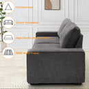 MEROUS 88,58" moderne Sofas für Wohnzimmer, Chenille-Sofas mit tiefem Sitz und Sofas mit quadratischer Armlehne, abnehmbarem Sofakissen mit niedriger Rückenlehne und abnehmbarem/einfach anzubringendem Sofabezug (Dunkelgrau)