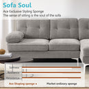 MEROUS Ecksofa, Sofa mit Schlaffunktion, Sofa 3 Sitzer in L-Form, Couch Wohnzimmer Polstermöbel