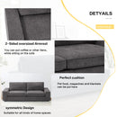 MEROUS 88,58" moderne Sofas für Wohnzimmer, Chenille-Sofas mit tiefem Sitz und Sofas mit quadratischer Armlehne, abnehmbarem Sofakissen mit niedriger Rückenlehne und abnehmbarem/einfach anzubringendem Sofabezug (Dunkelgrau)