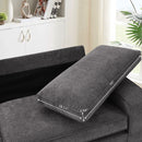 MEROUS 88,58" moderne Sofas für Wohnzimmer, Chenille-Sofas mit tiefem Sitz und Sofas mit quadratischer Armlehne, abnehmbarem Sofakissen mit niedriger Rückenlehne und abnehmbarem/einfach anzubringendem Sofabezug (Dunkelgrau)