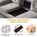 MEROUS Ecksofa, Sofa mit Schlaffunktion, Sofa 3 Sitzer in L-Form, Couch Wohnzimmer Polstermöbel