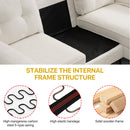 MEROUS Ecksofa, Sofa mit Schlaffunktion, Sofa 3 Sitzer in L-Form, Couch Wohnzimmer Polstermöbel