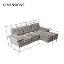 MEROUS Ecksofa, Sofa mit Schlaffunktion, Sofa 3 Sitzer in L-Form, Couch Wohnzimmer Polstermöbel