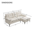 MEROUS Ecksofa, Sofa mit Schlaffunktion, Sofa 3 Sitzer in L-Form, Couch Wohnzimmer Polstermöbel