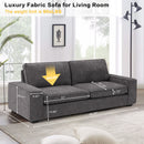 MEROUS 88,58" moderne Sofas für Wohnzimmer, Chenille-Sofas mit tiefem Sitz und Sofas mit quadratischer Armlehne, abnehmbarem Sofakissen mit niedriger Rückenlehne und abnehmbarem/einfach anzubringendem Sofabezug (Dunkelgrau)