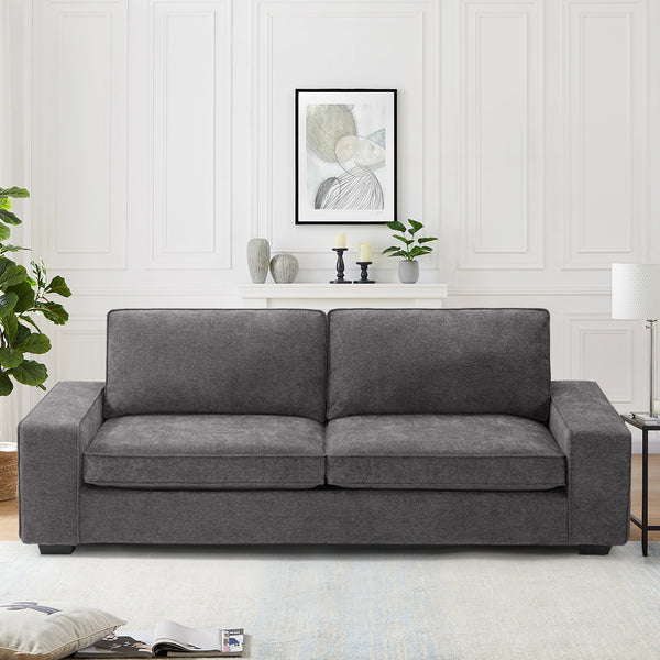 MEROUS Modern 88,58 in Sofa für Wohnzimmer, Deep-Seat, Cum Sofa und Sofas mit quadratischen, Low-Back-Sofa-Kissen und einfach zu installieren (dunkelgrau)