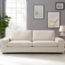 MEROUS 88,58" moderne Sofas für Wohnzimmer, Chenille-Sofas mit tiefem Sitz und Sofas mit quadratischer Armlehne, abnehmbarem Sofakissen mit niedriger Rückenlehne und abnehmbarem/einfach anzubringendem Sofabezug (Dunkelgrau)