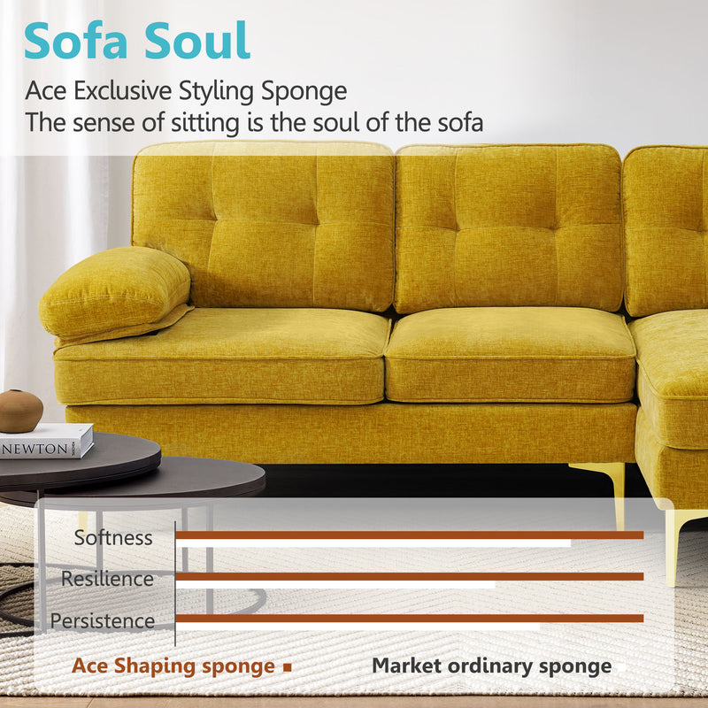 MEROUS Modulares Sofagarnitur, Sofa 3 Sitzer in L Form , Ecksofa mit Schlaffunktion