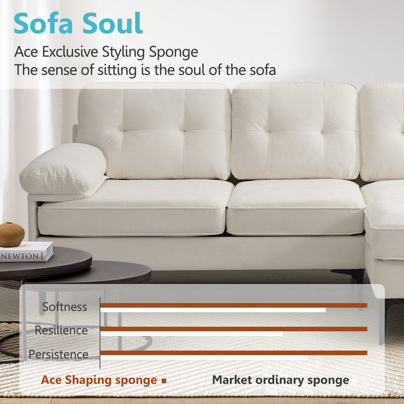 MEROUS Ecksofa, Sofa mit Schlaffunktion, Sofa 3 Sitzer in L Form, Couch Wohnzimmer Polstermöbel