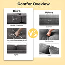 MEROUS 88,58" moderne Sofas für Wohnzimmer, Chenille-Sofas mit tiefem Sitz und Sofas mit quadratischer Armlehne, abnehmbarem Sofakissen mit niedriger Rückenlehne und abnehmbarem/einfach anzubringendem Sofabezug (Dunkelgrau)