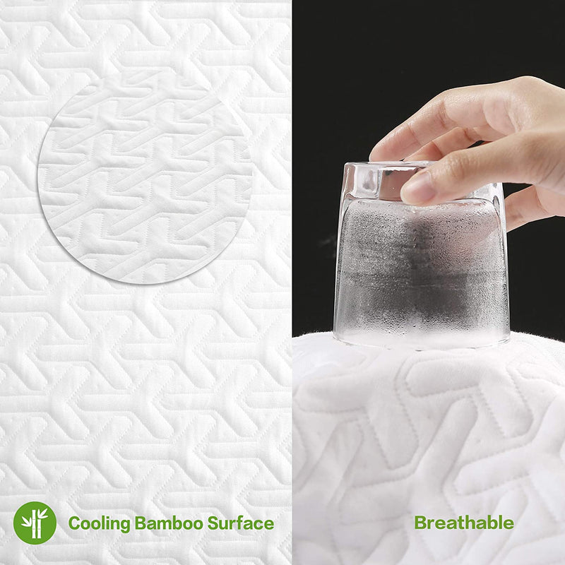 MEROUS Protège-matelas imperméable en fibre de bambou 140X190CM, anti-acarien et antibactérien