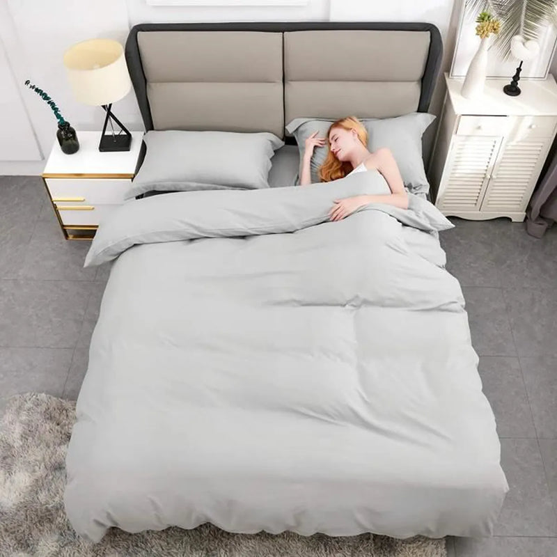 MEROUS Dunkelgrauer Bettbezug 140 x 200 cm + Kissenbezug 65 x 65 cm
