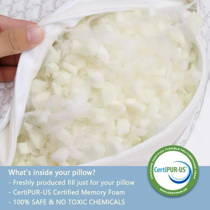 MEROUS 1psc Memory-Foam-Kissen 50 x 70 cm weiß – 100 % Memory-Schaum – weich und bauschig – Anti-Milben und hypoallergen