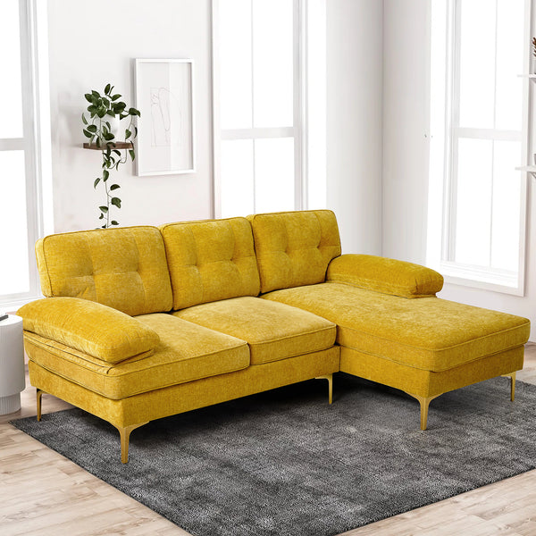 MEROUS Ecksofa, Sofa mit Schlaffunktion, Sofa 3 Sitzer in L-Form, Couch Wohnzimmer Polstermöbel
